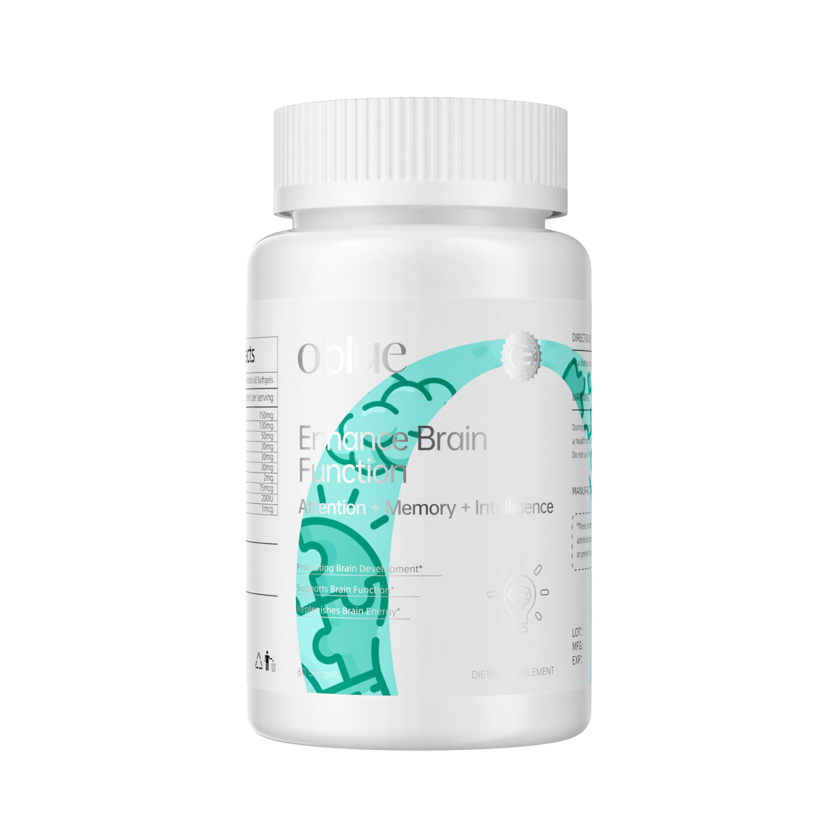 Oblue Algae Oil DHA Brain Softgels - Image 1